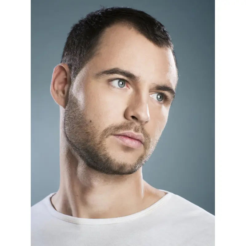 Male Wig Real Hair Boycuts Brown 4" Straight Wigs