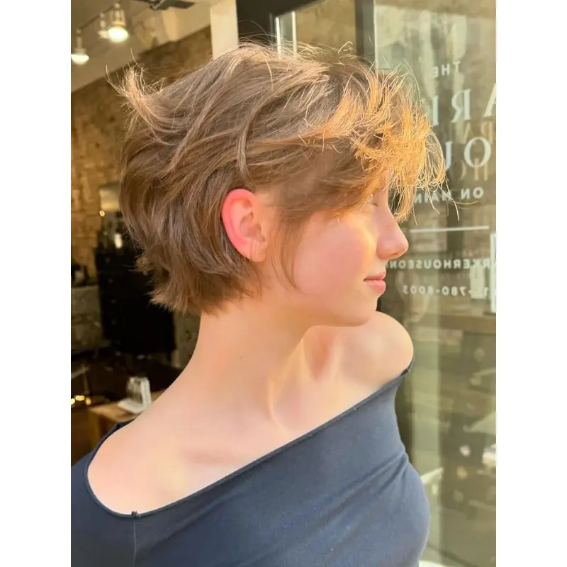 Short Bob Wigs Lace Front 8" Synthetic Brown Straight Wigs