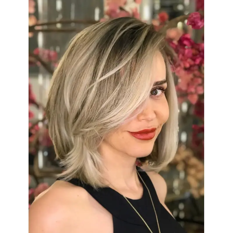 Shoulder Length Wigs Lace Front Bobs Wigs Synthetic Straight Wigs