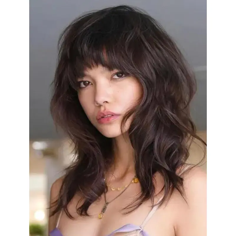 Brown Wavy Lace Wig Real Human Hair Wig Layers Galore Wigs