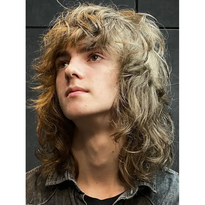 Lace Fronts Wig For Men 12" With Bangs Synthetic Blonde Wavy Wigs