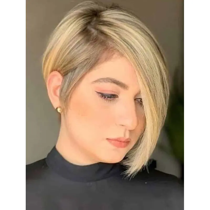 Short Hair Wigs Boycuts Ideal Short Blonde Wigs Straight Synthetic Lace Front Wigs