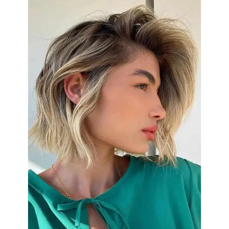 Short Hair Wigs Lace Front Without Bangs Airy Blunt Bob Wigs