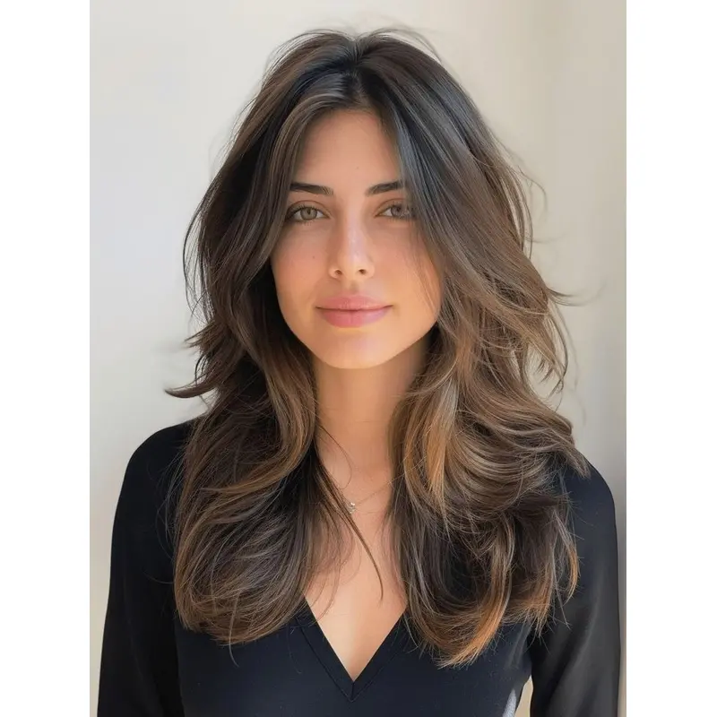 16" Monofilament Layered Long Hair Human Wigs