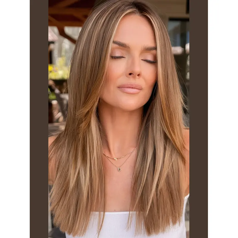 Long Hair Human Hair Wigs 18" Lace Front Layered Wigs