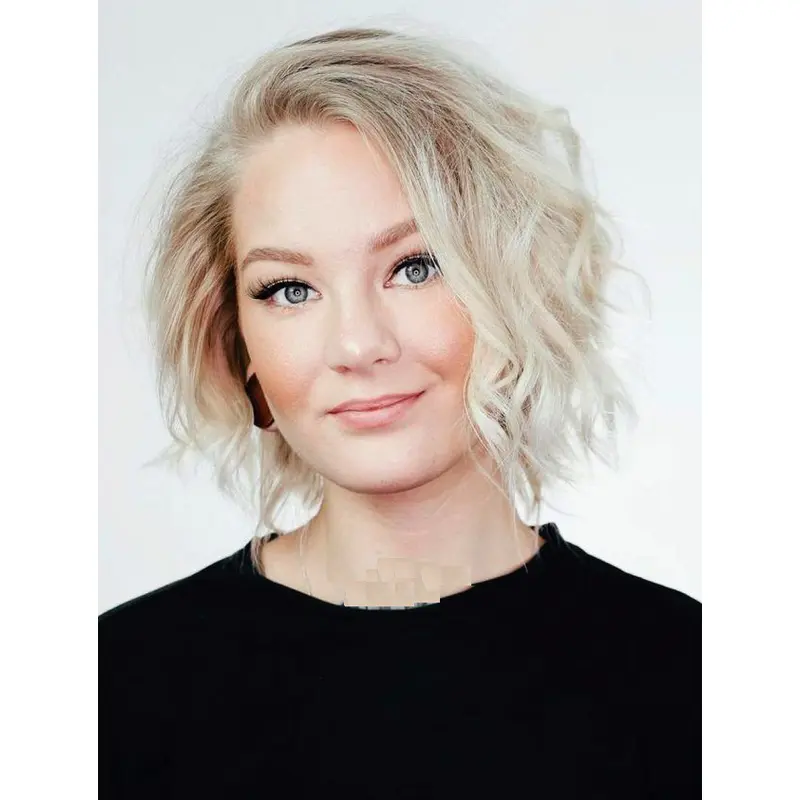 Short Sassy Wigs Synthetic Suitable Without Bangs Chin Length Lace Front Wigs