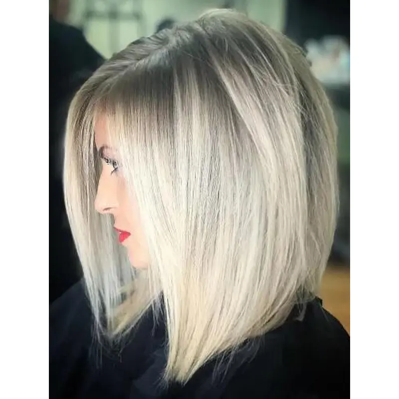 Wigs For Sale Blonde Synthetic Lace Front Shoulder Length Straight Side-Parted Wigs