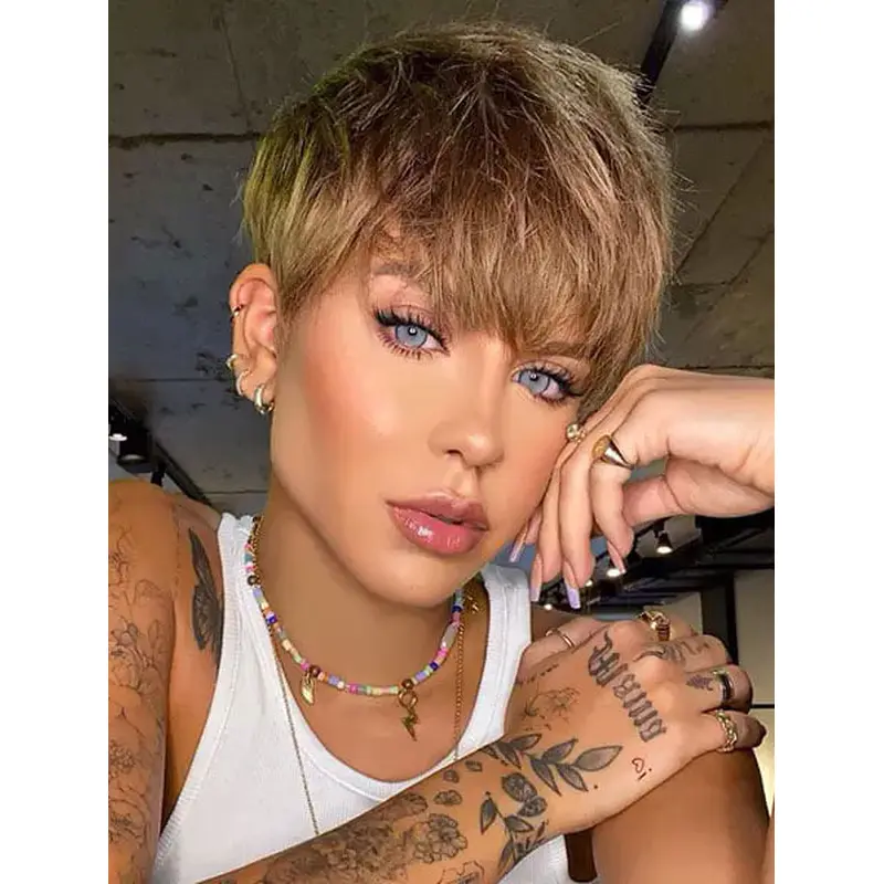 Ladies Wigs Short Styles Cropped Online Wigs Straight Synthetic Wigs