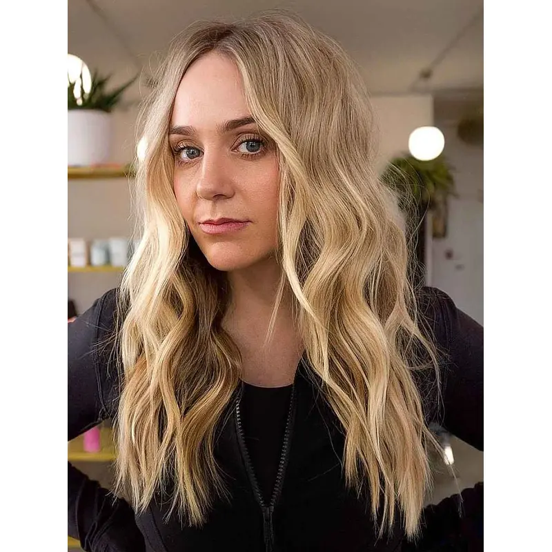 Long Blonde Wig Wavy Lace Front Without Bangs Wig Long Hair Wigs