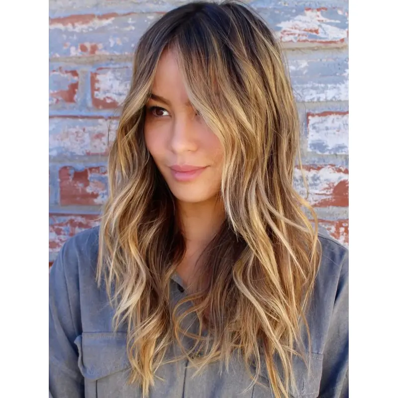 Long Hair Wigs For Women Wavy Blonde Synthetic Layered Wigs Lace Front Long Wigs