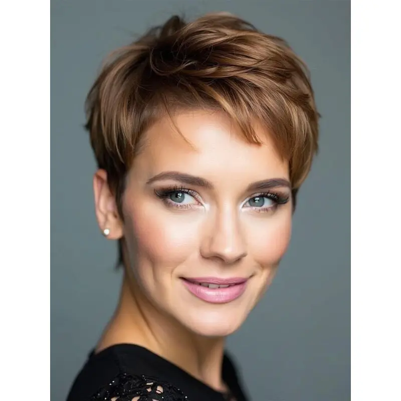 Short Wig Hairstyles Straight 6" Blonde Boycuts Remy Human Hair Wigs