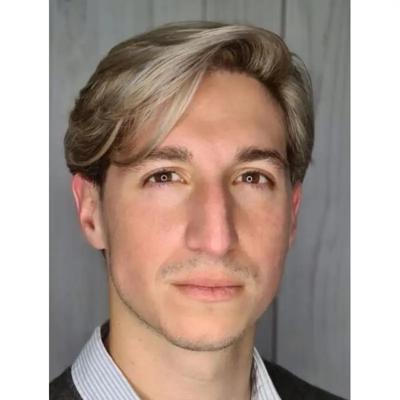 Wavy Capless Remy Human Hair Blonde Medium Length Babylights For Men Wigs