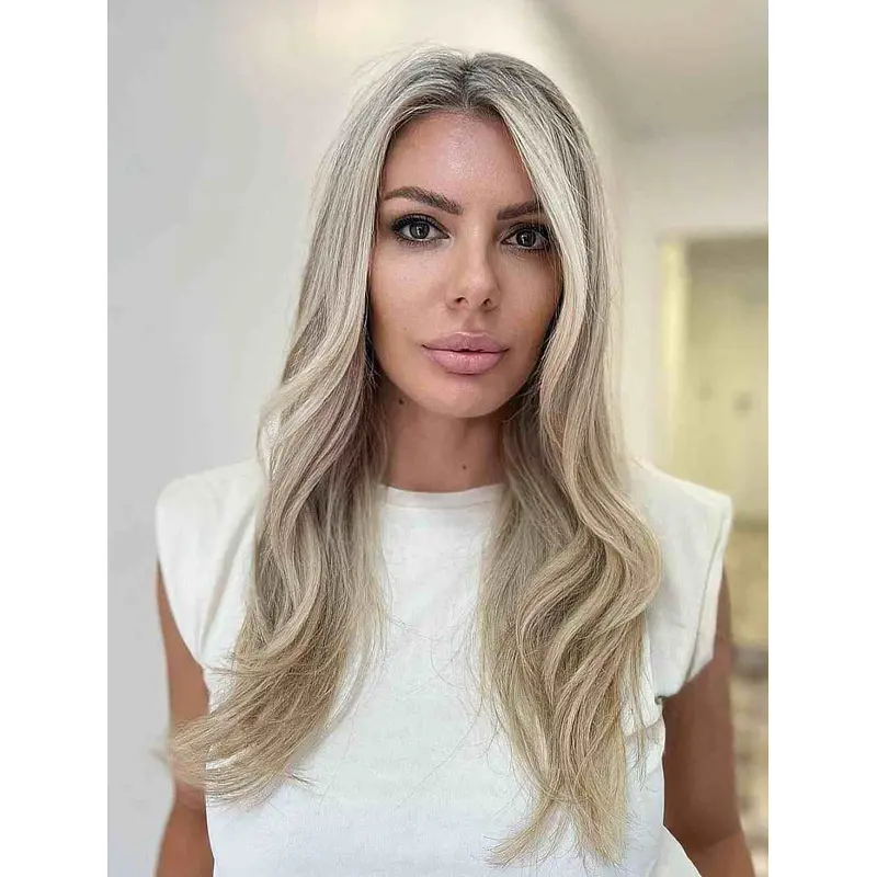 Long Hair Wigs For Women Synthetic Blonde Lace Wig Wavy Long Layered Wigs