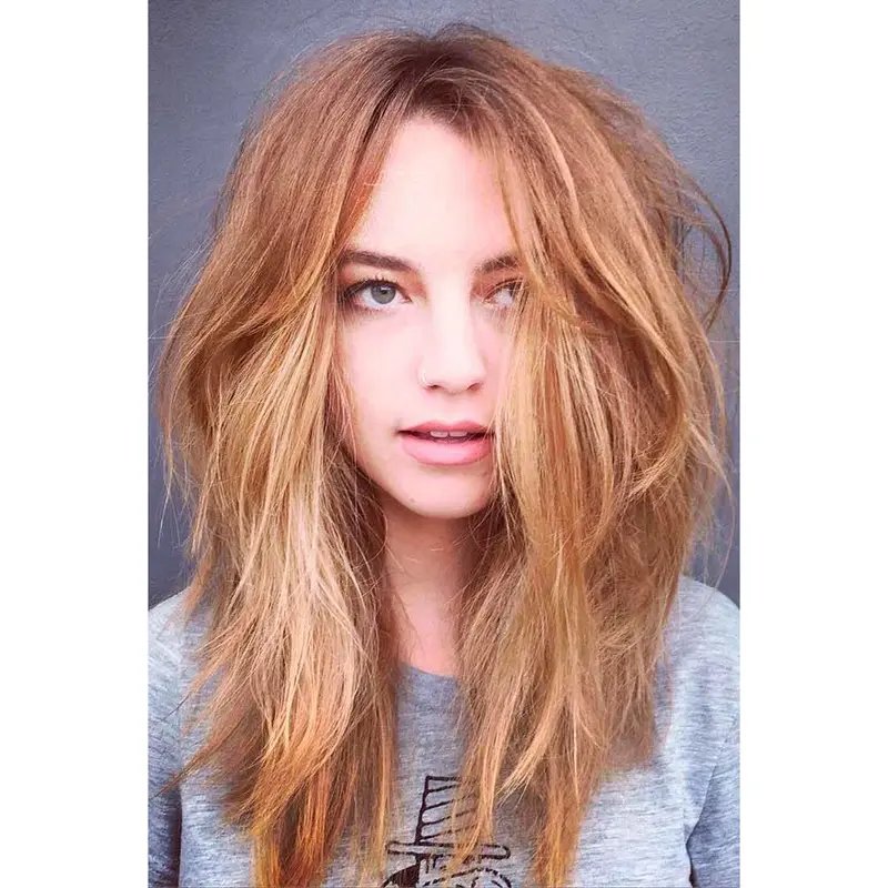 Long Blonde Wig Convenient Synthetic Wavy Wigs Long Layered Wigs