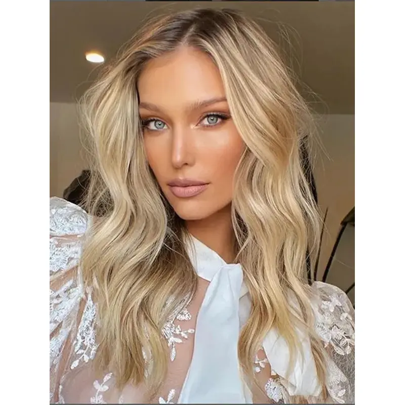 Long Hair Wigs Wavy Lace Blonde Wig Synthetic Long Wigs Long Layered Wigs