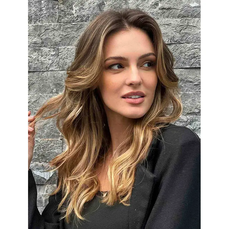 Long Wigs Lace Front Wavy Wigs Without Bangs Synthetic Wigs