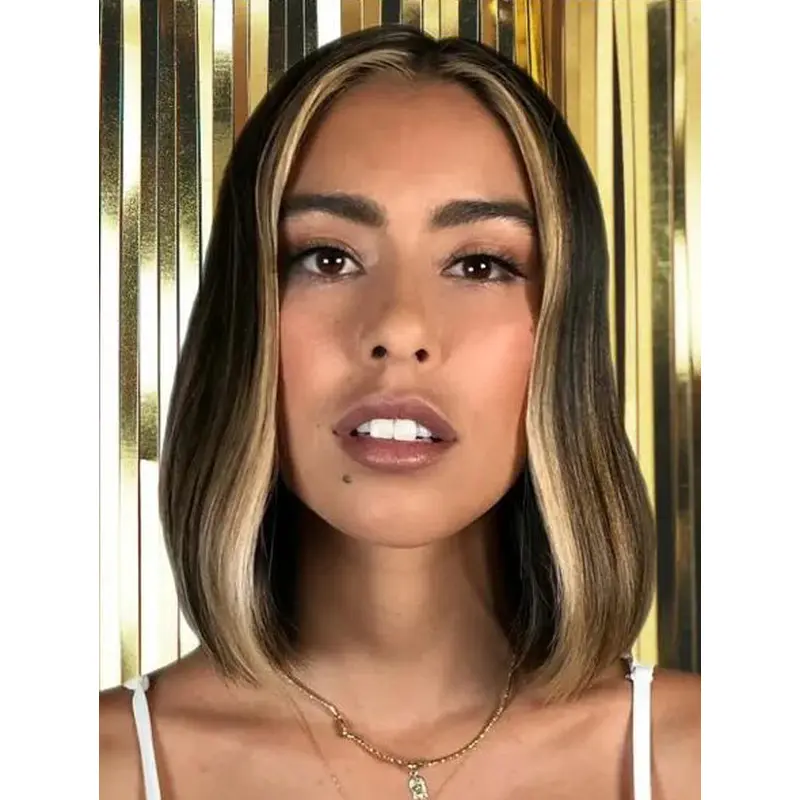 Wig For Sale Lace Front Chin Length Wavy Synthetic Luxe Lob Wigs