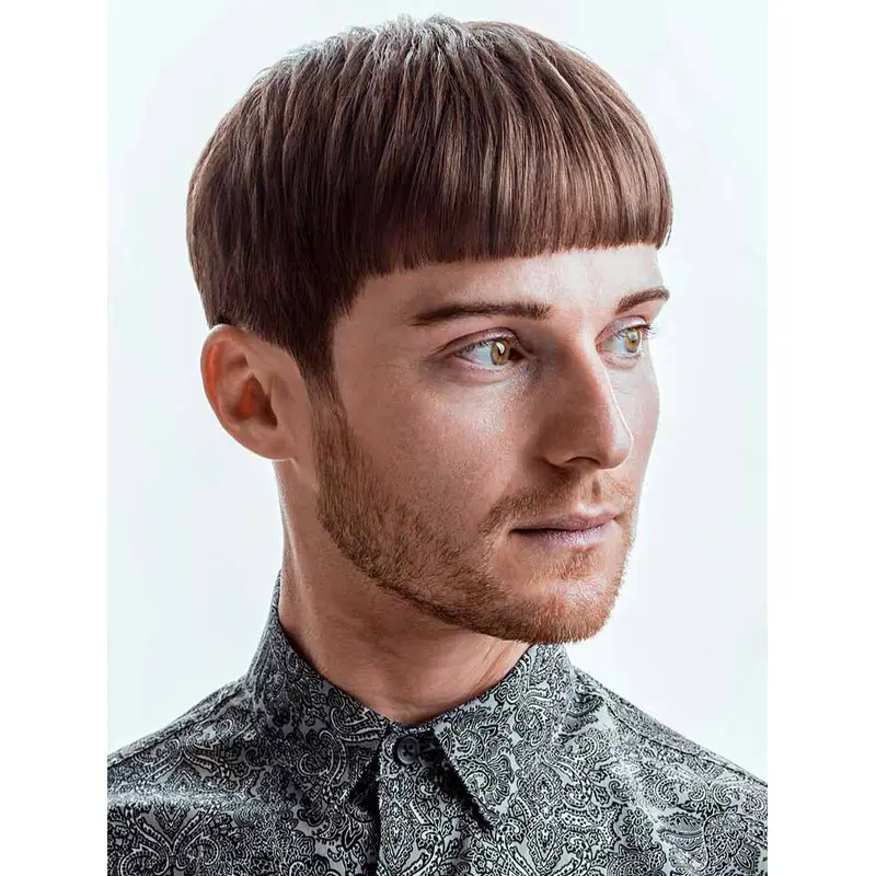 Capless Blonde Straight Synthetic Short Uneven Locks Men Wigs