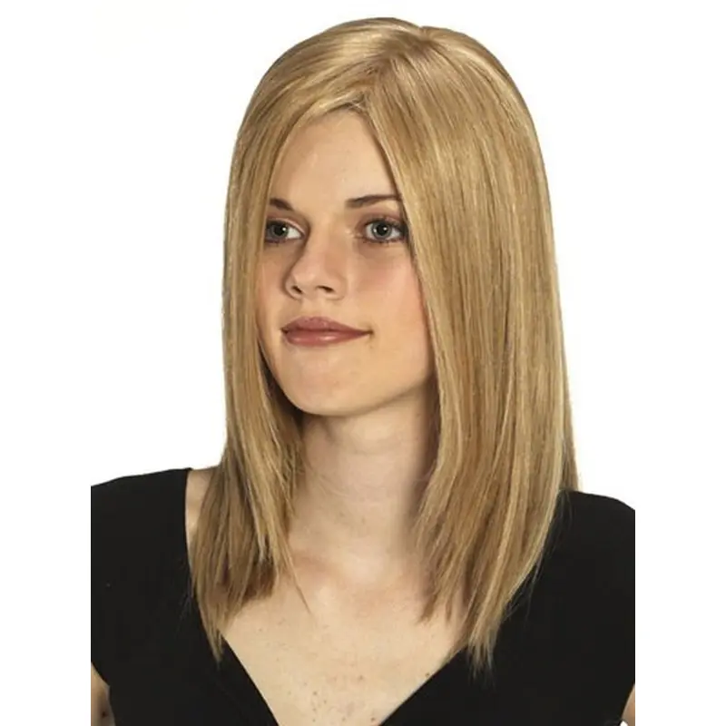 Fashionable Blonde Monofilament Long Human Hair Wigs
