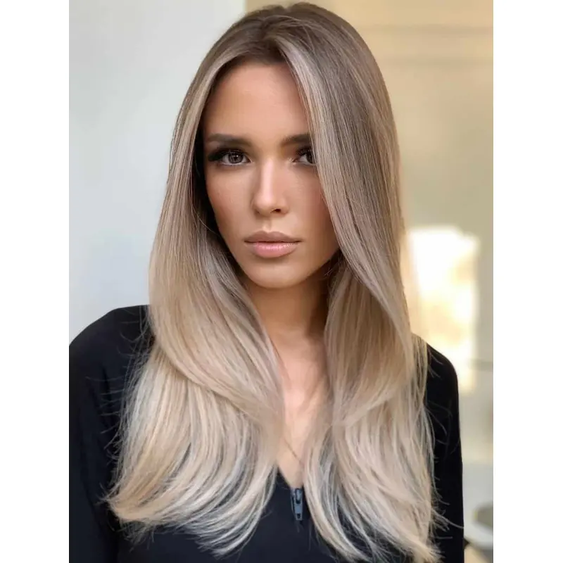 Long Hair Wig Lace Front Without Bangs Wigs Synthetic Straight Wigs