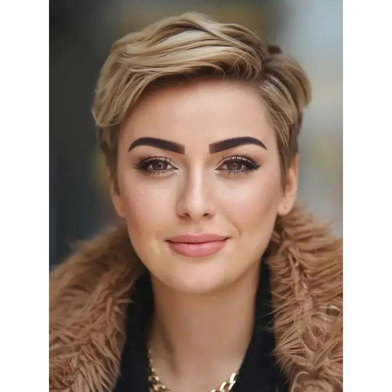 Short Blonde Wigs 4" Remy Human Hair Boycuts Straight Monofilament Wigs