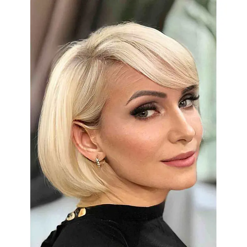 Short Bob Wigs Lace Front Wigs Synthetic Chin Length Wigs