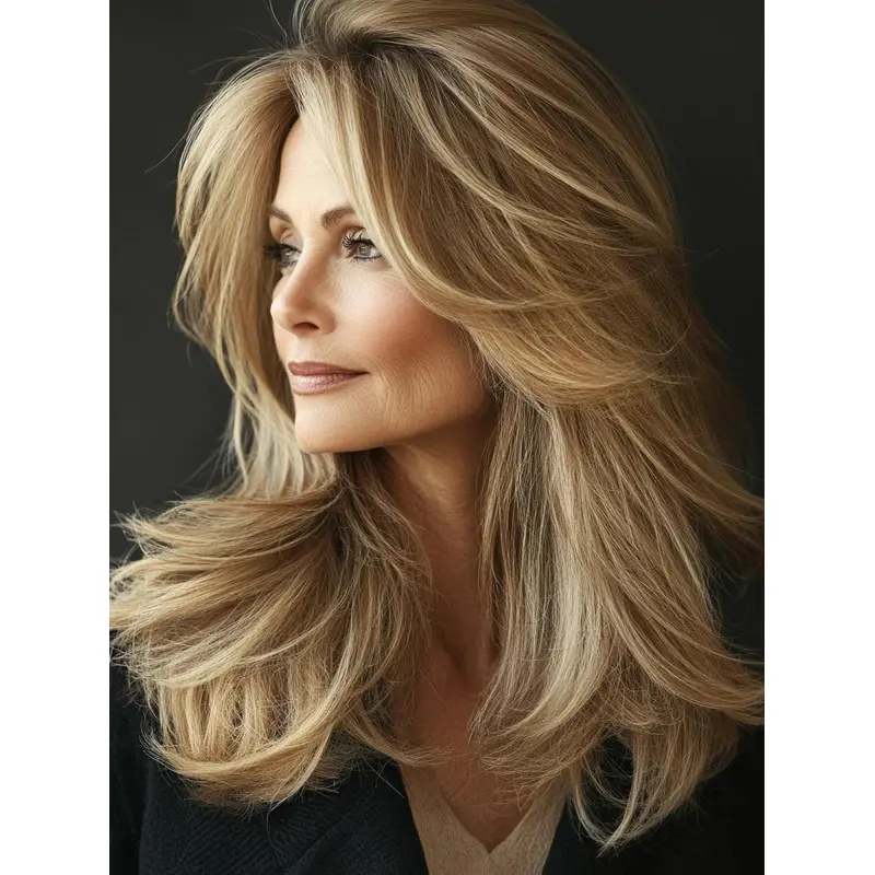 Womens Wigs Long Wavy Monofilament Layered 18" Wigs