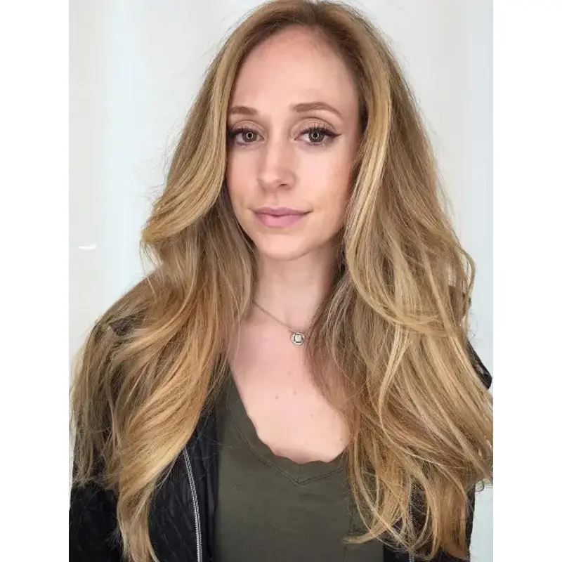 Long Blonde Wigs Synthetic Style Lace Wavy Wig Long Layers Wigs