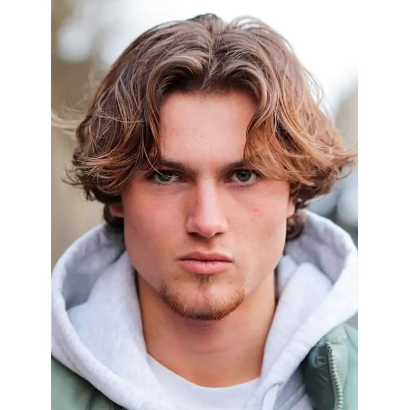 Short Blonde Wig Male Wavy Sythetic 6" Without Bangs Wigs