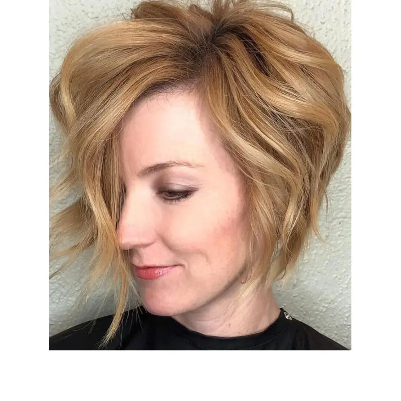Short Bob Wigs Wavy Blonde Wigs Synthetic Lace Front Bob Wigs