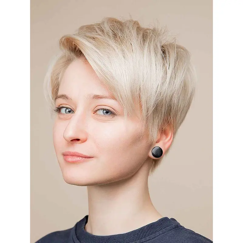 Short Wigs That Look Real Straight Boycuts Lace Front Pixie Wigs Short Blonde Wig
