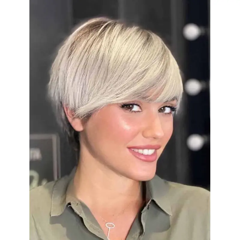 Best Short Wigs Blonde Wig Synthetic Balayage Wigs Pixie Wigs