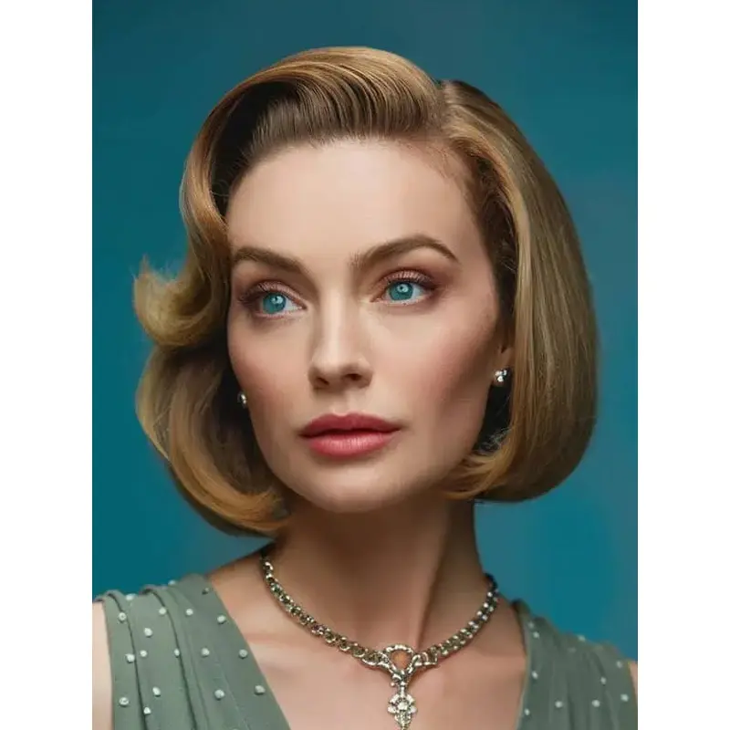 Bob Wig Wavy Chin Length Lace Front Blonde 10" Synthetic Wigs
