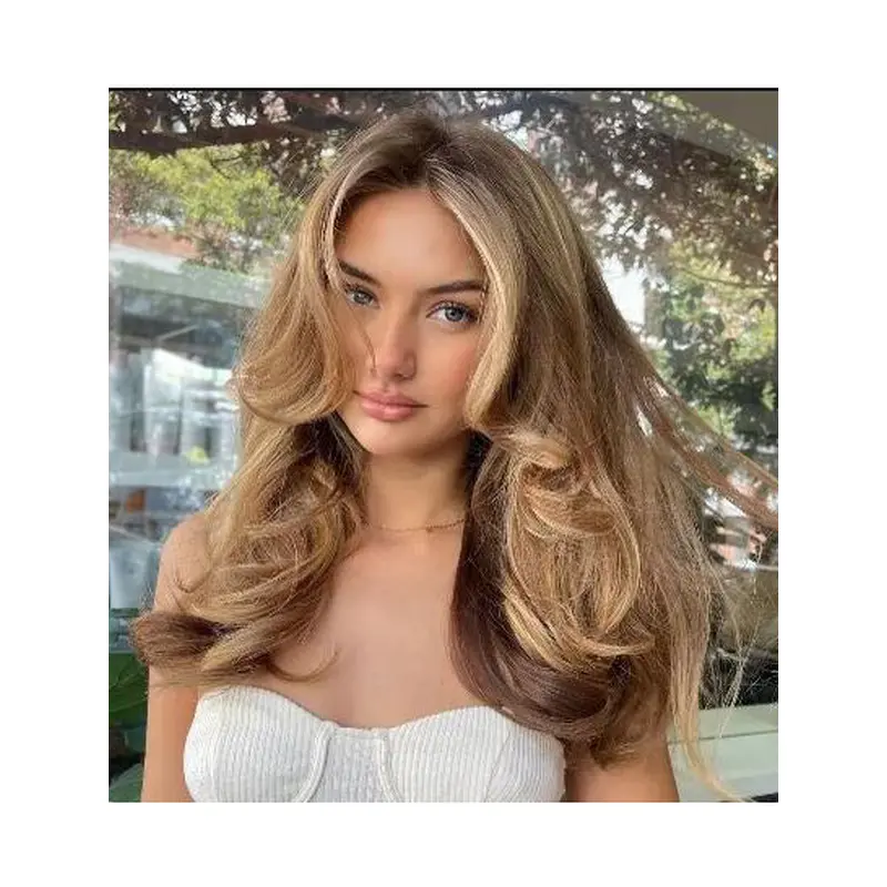 Long Blonde Wig Wavy Without Bangs No-Fuss Wig Long Hair Wigs