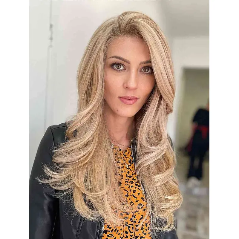 Long Layered Wigs Synthetic Wavy Wigs Lace Front Wigs