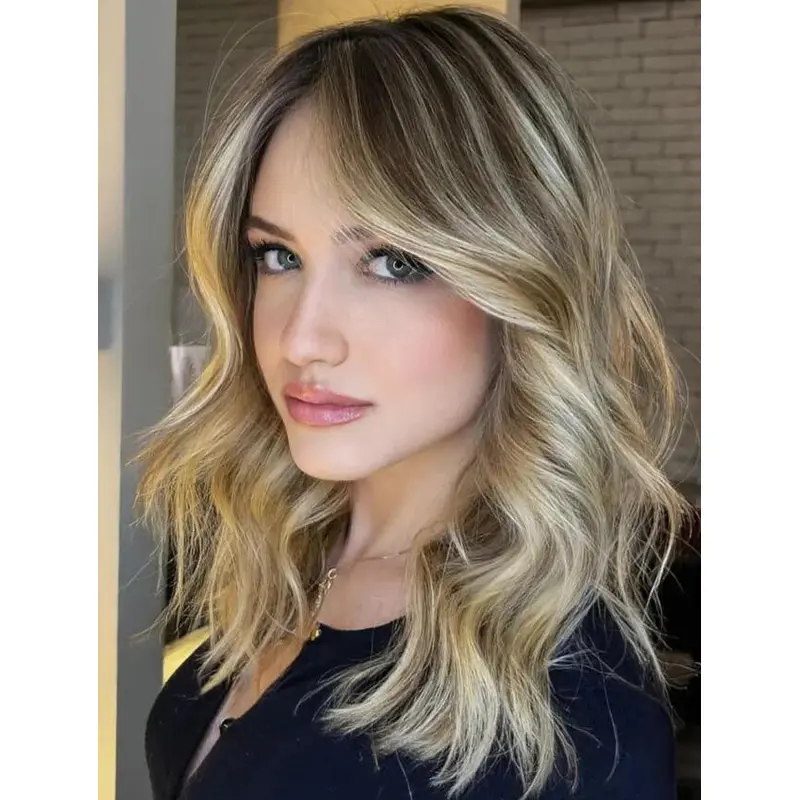 Long Wig Synthetic Blonde Wavy Lace Front Incredible Balayage Wigs