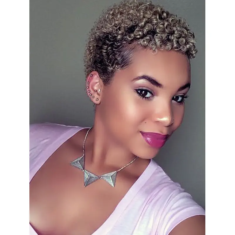 Remy Human Hair Wigs For African American Kinky 4" Lace Front Wigs