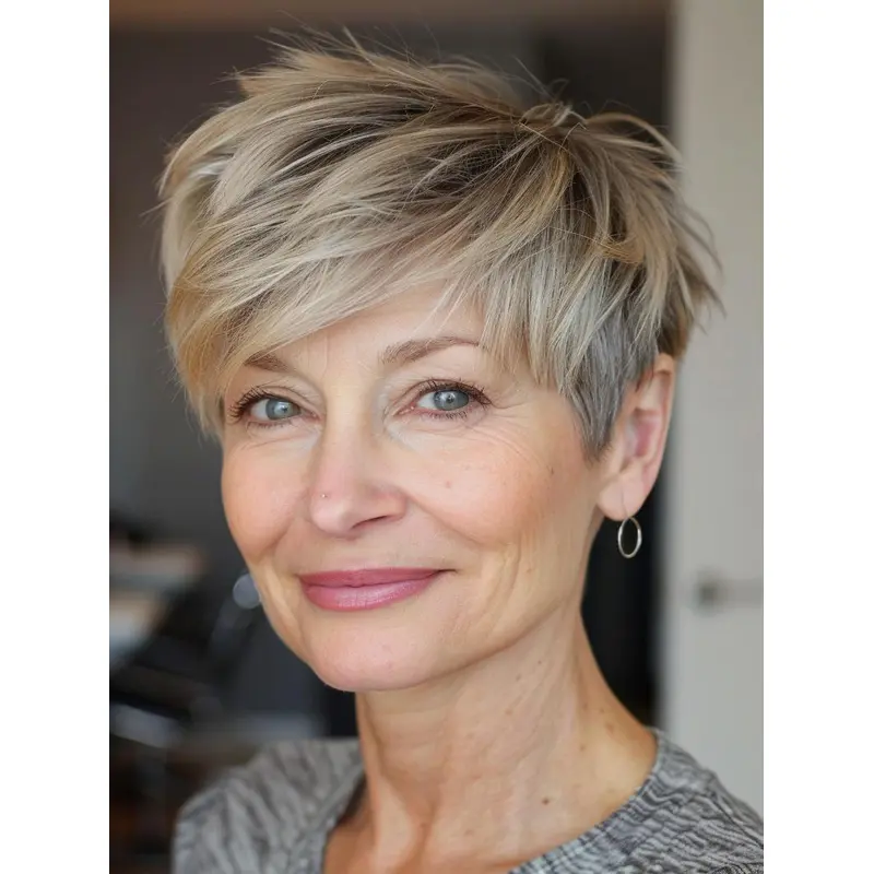 Very Short Blonde Wigs Monofilament 4" With Bangs Wigs