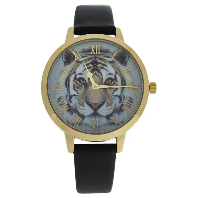 Charlotte Raffaelli CRA017 La Animale - Gold/Black Leather Strap Watch by Charlotte Raffaelli for Women - 1 Pc Watch