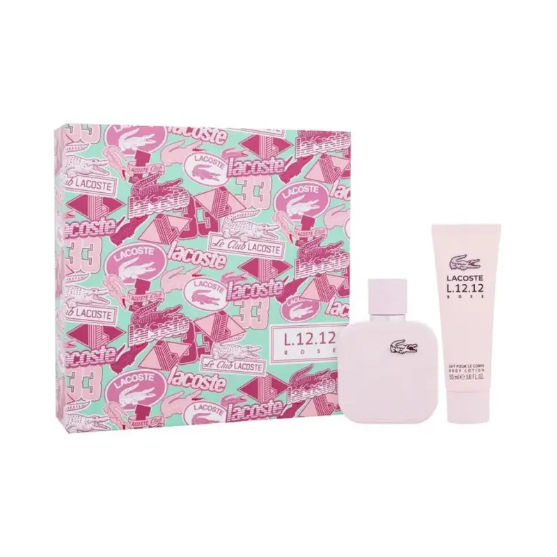 Lacoste Eau De Lacoste L.12.12 Rose 2 Piece Gift Set: Eau de Parfum 50ml - Body