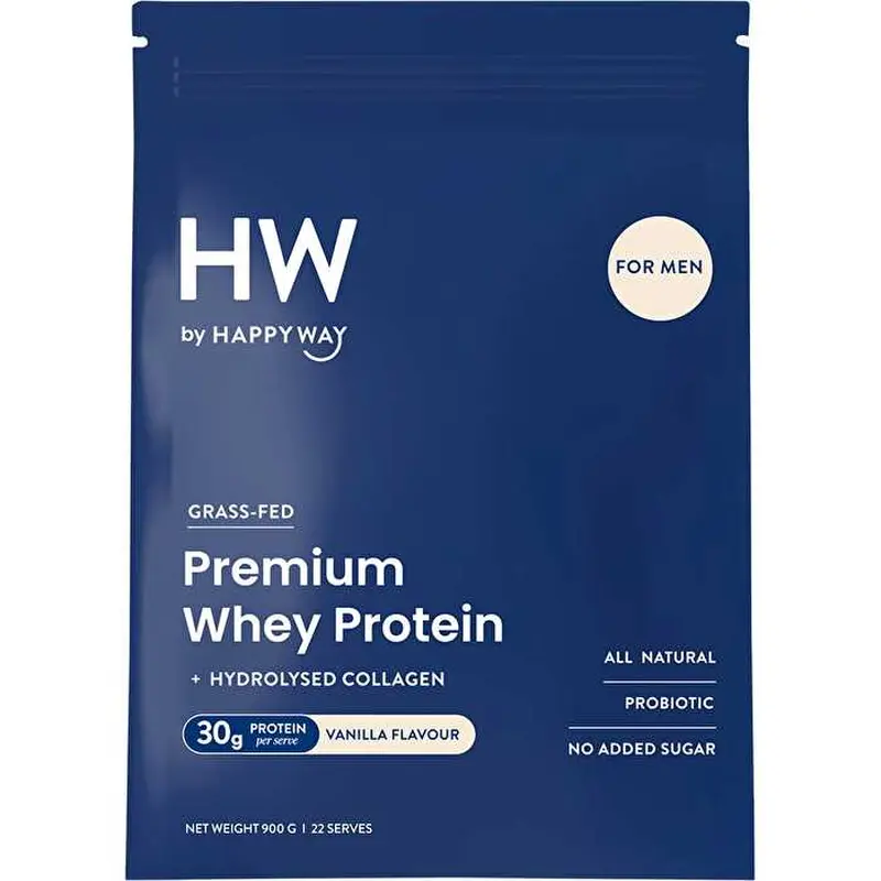 Happy Way Men's Premium Whey Protein Powder Vanilla 900g