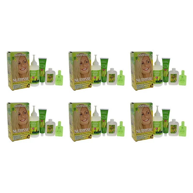 Garnier Nutrisse Nourishing Color Creme - 111 Extra Light Ash Blonde by Garnier for Unisex - 1 Application Hair Color - Pack of 6