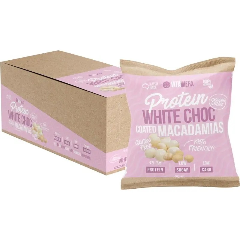 VITAWERX Protein White Chocolate Coated Macadamias 60g