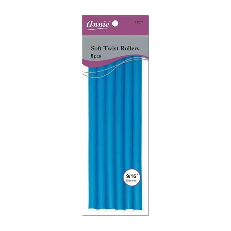 Annie #1207 Soft Twist Rollers 9/16 Blue 6 pcs