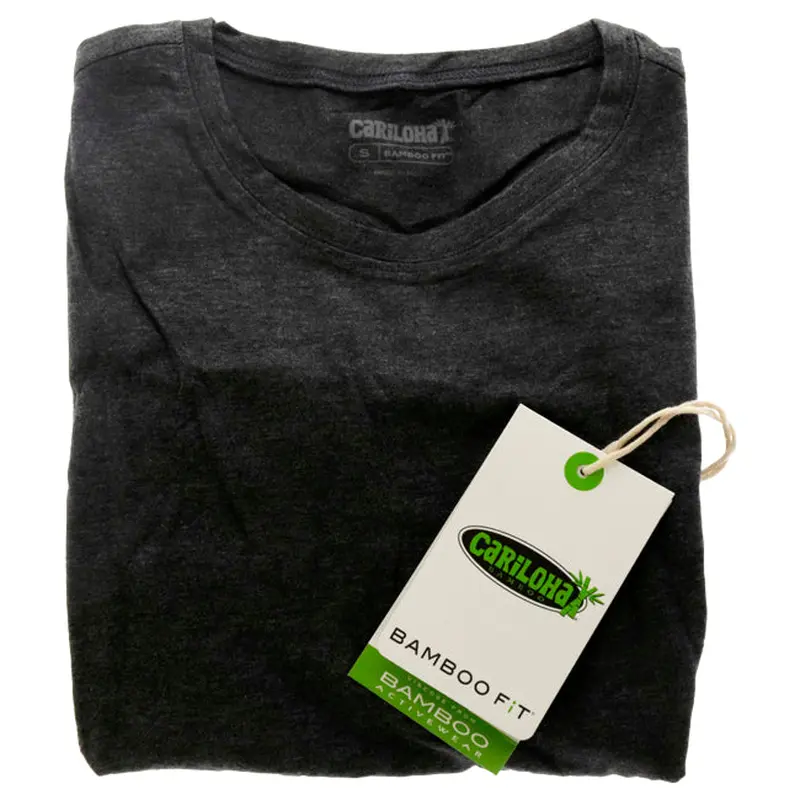 Cariloha Bamboo Athletic Crew T-Shirt - Carbon Heather by Cariloha for Women - 1 Pc T-Shirt (S)