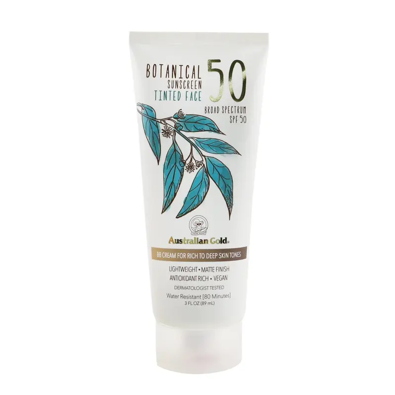 Australian Gold Botanical Sunscreen SPF 50 Tinted Face BB Cream - Rich to Deep  89ml/3oz