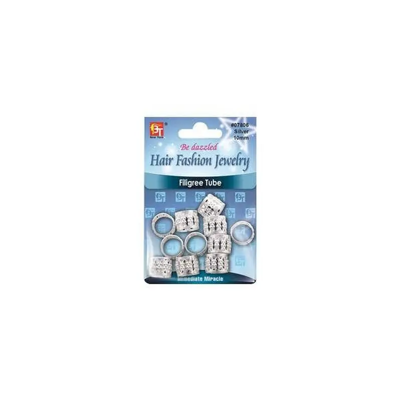 Beauty Town Hair Braid Tube Bt Silver 10 mm - 07806
