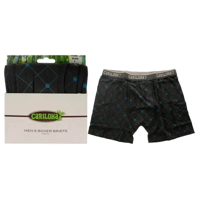 Cariloha Bamboo Boxer Briefs - Carbon Argyle by Cariloha for Men - 1 Pc Boxer (L)