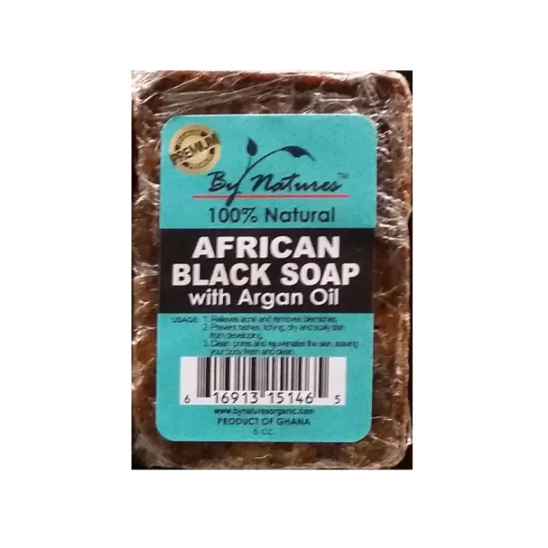 By Natures 100% Natural African Black Soap With Argan Oil
