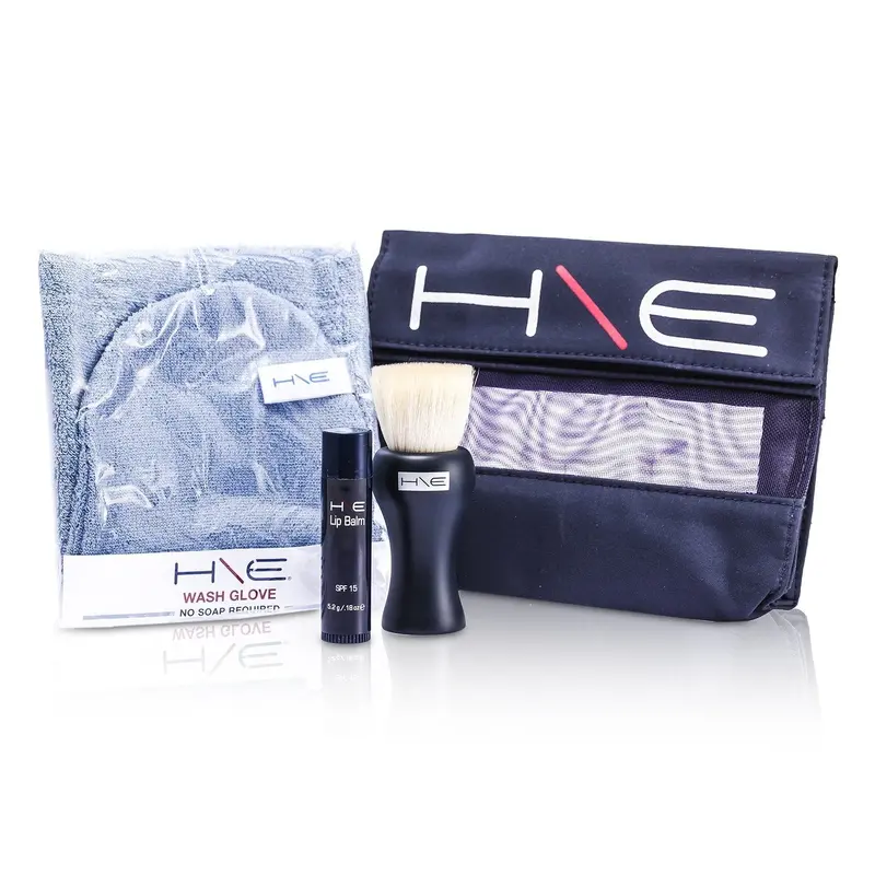 Jane Iredale H\E Minerals Kit: Lip Balm SPF 15 + Facial Brush + Wash Glove + Bag  3pcs+1bag